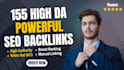 do 155 high da90 SEO backlinks manual link building