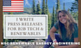 write a press release for renewable energy, cleantech, sustainability