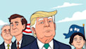 create a political or satirical cartoon