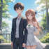make a anime couple character art anime style