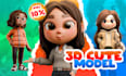 create 3d cute characters, cartoon modeling for mascot or 3d print