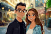 do cartoon disney couple portrait