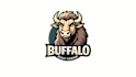 do head buffalo mascot logo design with company