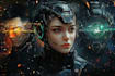design stunning sci fi, cyberpunk, portrait art