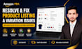 fix amazon listing errors, variation issues and upload flat file
