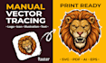 do manual vector tracing, redraw or convert to vector