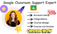 setup professional google classroom account and course upload moodle lms podia