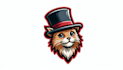 do cat hat mascot logo design with business