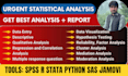 do data cleaning, visualization, analysis, reporting by r, spss, sas, tableau