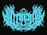 design death metal logo with texture and chrome effect