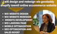 design and redesign wix goodaddy shopify teemil online eccommerce website