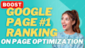provide on page seo optimization 1st page google ranking