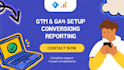 set up GTM and ga4 with basic conversions and looker studio reports