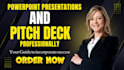 design canva, powerpoint presentation and pitch deck professionally