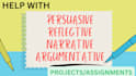 write narrative, argumentative, descriptive and comparative analysis tasks