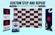 design custom step and repeat backdrop for events and photoshoots