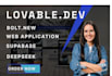 build website web application with bolt new ai, lovable dev