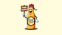 do funny cute beer bottle mascot logo design