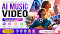 create cinematic ai music video , visualizer for your song