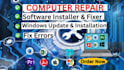 install any software, fix, or repair windows, mac, computer, or laptop remotely