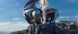 create a futuristic 3d humanoid robotic 4 legged bike