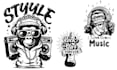 create t shirt monkey music guitar logo