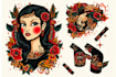 create any design in flash traditional tattoo style