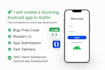 develop a custom android app using kotlin professionally