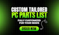 create your dream PC parts list for gaming streaming or work