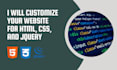 customize your website for HTML, CSS, and jquery