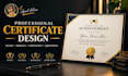 design professional certificates, awards, diplomas and certificates