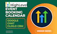 setup gohighlevel event booking calendar google chat on CRM workflow a2p clixio