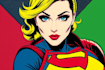 illustrate a superhero pop art portrait