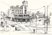make hand draw architecture and urban design sketches