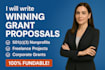 write fundable grant writing , proposal, research, application, business plan