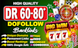 provide high DR 60 to 80 SEO dofollow backlinks