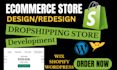 build shopify dropshipping store design redesign wordpress wix ecommerce website