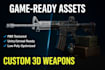 create 3d game assets, weapon, props 3d gun model for game engine and game unity