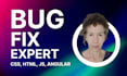 fix issues, errors, bugs in css, html, javascript, angular