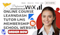 wix education lms website wix elearning website online course website thinkific