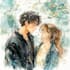 draw anime couple portrait