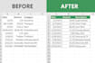clean, format and  organize excel data for accuracy and speed