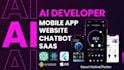 develop custom ai apps, ai saas, ai websites and ai bots