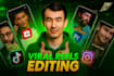 do video edits for tiktok, reels and you tube shorts