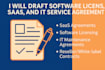 draft software license, saas, or IT agreements for tech and startups