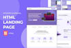 create a responsive landing page with HTML, CSS, and javascript