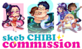 draw chibi skeb commission with livestream