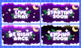 design twitch overlay, brb, intro, outro for streaming