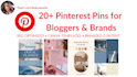 pinterest 20 pins design and content management for bloggers and brands