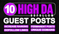 publish 10 guest posts on high da sites dofollow backlinks